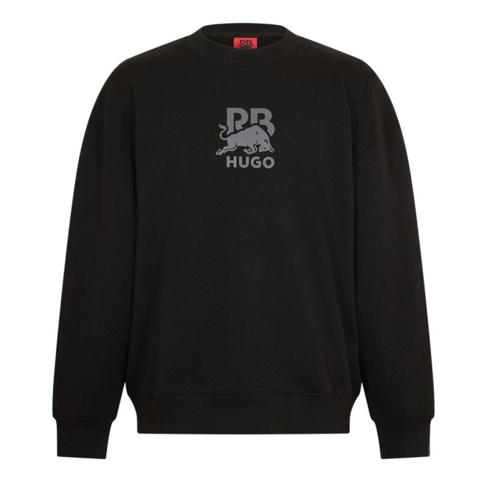 Hugo Mens Ribbed Collar Sweatshirt / Black